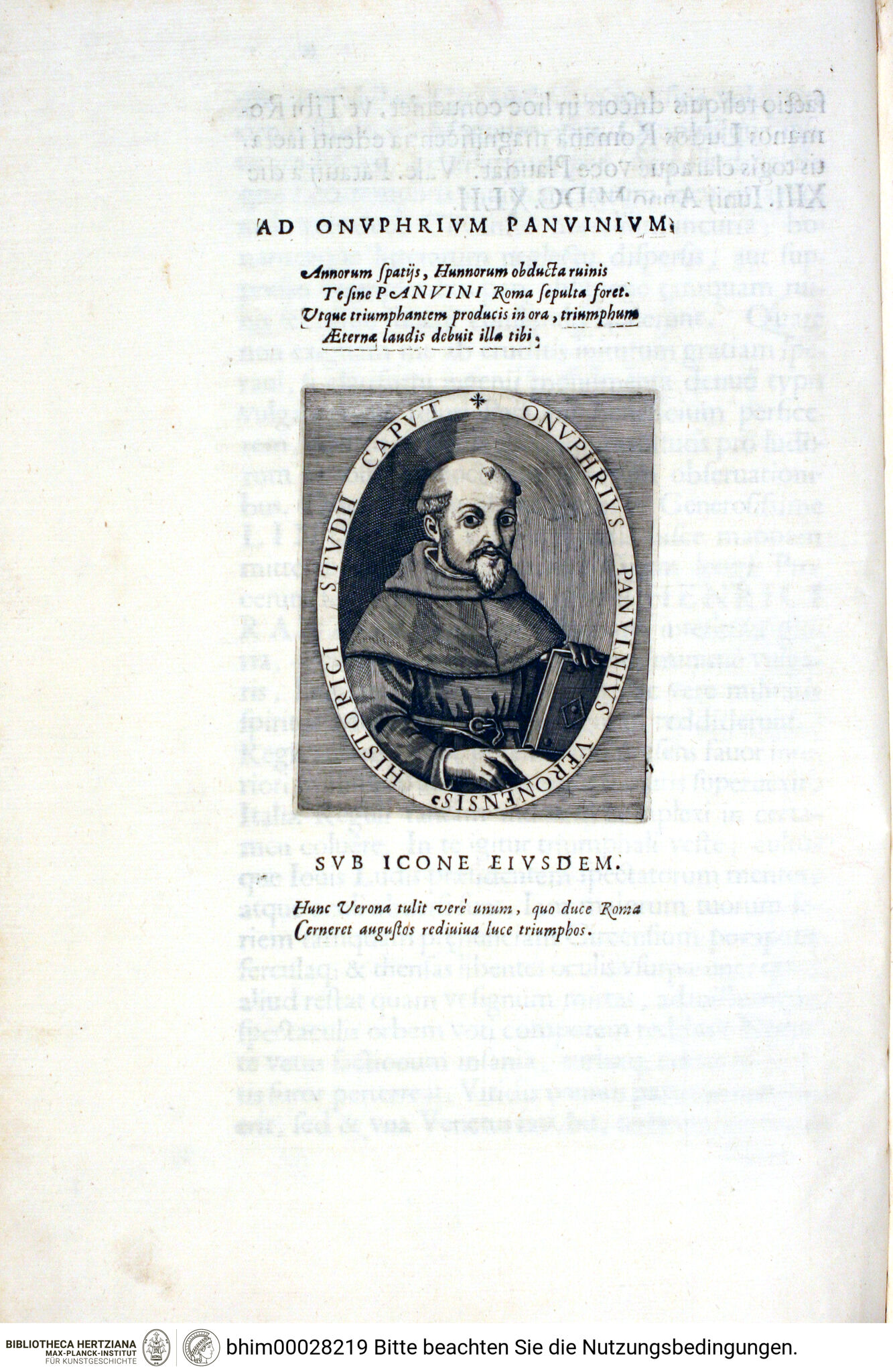 De ludis circensibusBildnis des Onofrio Panvinio - Panvinio, Onofrio: De ludis circensibus libri II : quibus vniuersa ferè romanorum veterum sacra ritvsq. declarantvr, ac figuris Aeneis illustrantur/ cum notis Ioannis Argoli et additamento Nicolai Pinelli. Patavii Frambotti: 1642