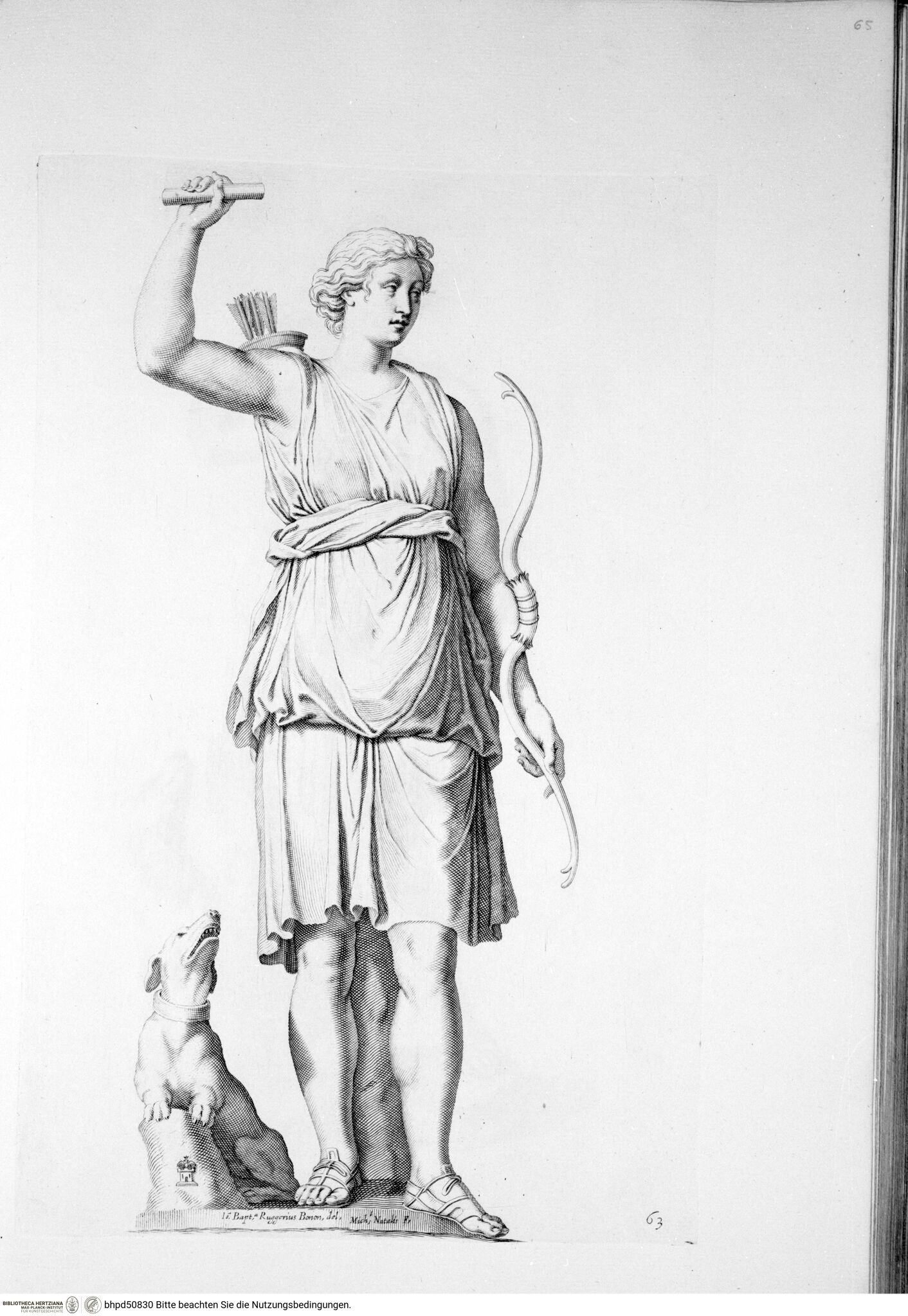 Galleria Giustiniana del marchese Vincenzo Giustiniani. 2 Bände., 1. Band, Tafel 63: Diana cacciatrice (nach der Antike)