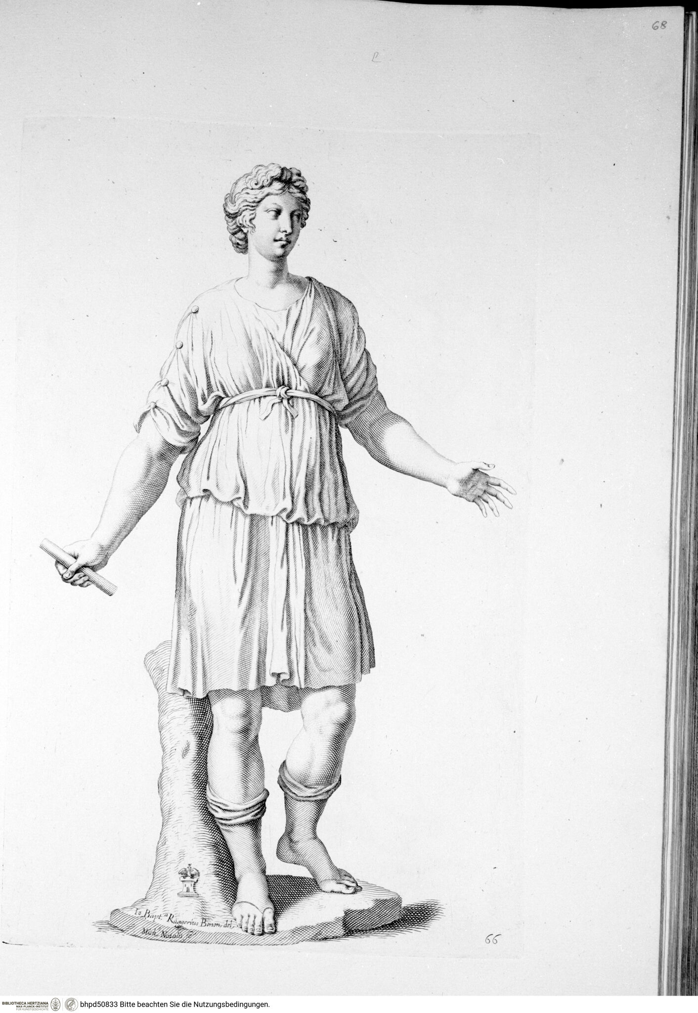 Galleria Giustiniana del marchese Vincenzo Giustiniani. 2 volumes., 1st volume, board 66: Diana cacciatrice (after antiquity)