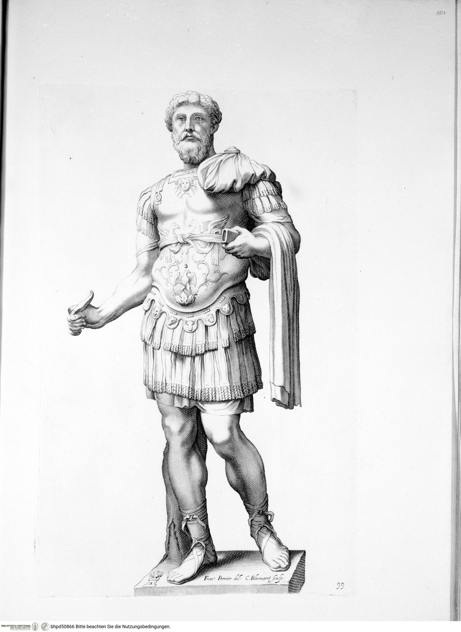 Galleria Giustiniana del marchese Vincenzo Giustiniani. 2 Bände., 1. Band, Tafel 99: Marco Aurelio armato (nach der Antike)