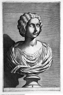 Aedes Barberinae ad Quirinalem. A Comite Hieronymo Tetio Perusino descriptae., Tafel [E] (p. [205]): Bust of Iulia Severa (after antiquity)