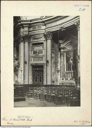 Vorderseite von Bibliotheca Hertziana [https://rightsstatements.org/page/CNE/1.0/] Santa Maria dell'Orazione e Morte - Inneres zum Altar des Heiligen Michael, bh000079_recto. Foto: Schwarz, Heinrich Mathias.