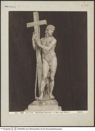 Vorderseite von Alinari [https://www.deutsche-digitale-bibliothek.de/content/lizenzen/rv-ez/] Auferstandener Christus - , bh000085_recto. Foto.