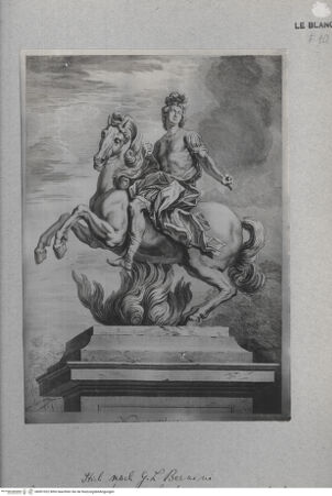 Vorderseite von unbekannt [http://creativecommons.org/publicdomain/mark/1.0/] Reiterstandbild Ludwig des XIV. als Marcus Curtius (2 Exemplare?) - , bh001022. Foto.
