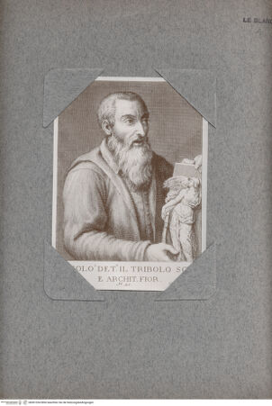 Vorderseite von Bibliotheca Hertziana [http://creativecommons.org/publicdomain/mark/1.0/] Bildnis des Bildhauers und Architekten Niccolò Tribolo - , bh001034. Foto.