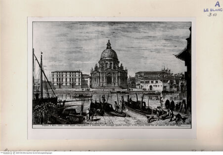 Vorderseite von Fiorentini [http://creativecommons.org/publicdomain/mark/1.0/] Ansicht Venedigs: Santa Maria della Salute - , bh001056. Foto.