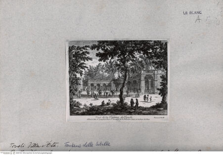 Vorderseite von Istituto Nazionale per la Grafica [http://creativecommons.org/publicdomain/mark/1.0/] Vues de Rome et de ses environs; Tafel (48?): Veue de la Fonteine de Tyvoli (Villa d'Este, Fontana delle Sibille?) - , bh001061. Foto.