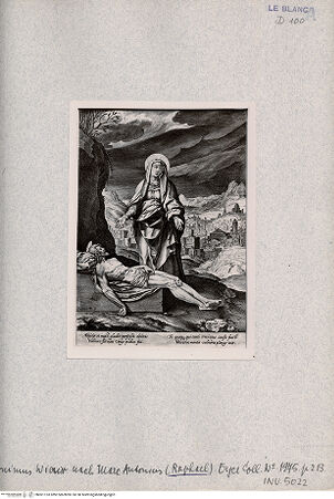 Vorderseite von  [http://creativecommons.org/publicdomain/mark/1.0/] Der tote Heiland auf einem Stein liegend - , bh001153. Foto.