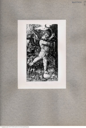 Vorderseite von  [http://creativecommons.org/publicdomain/mark/1.0/] Amor auf einer Kugel - , bh001186. Foto.