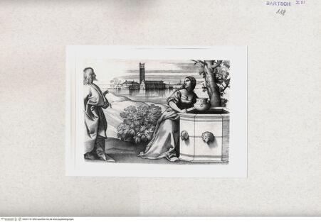 Vorderseite von  [http://creativecommons.org/publicdomain/mark/1.0/] Christus und die Samariterin - , bh001191. Foto.