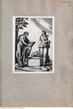 Vorderseite von  [http://creativecommons.org/publicdomain/mark/1.0/] Zwei Frauen mit einem Teil des Tierkreises - , bh001228. Foto.