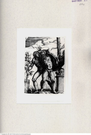 Vorderseite von  [http://creativecommons.org/publicdomain/mark/1.0/] Junger Mann Bacchus stützend - , bh001275. Foto.