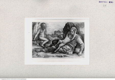 Vorderseite von  [http://creativecommons.org/publicdomain/mark/1.0/] Madonna mit Kind und Johannes - , bh001276. Foto.