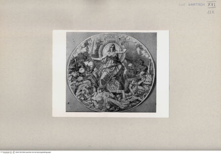 Vorderseite von  [http://creativecommons.org/publicdomain/mark/1.0/] Frontispiz: Justitia - , bh001283. Foto.