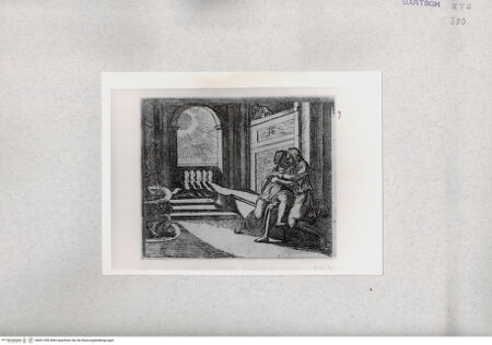 Vorderseite von  [http://creativecommons.org/publicdomain/mark/1.0/] Abimelech sieht Isaak und seine Frau Rebekka - , bh001390. Foto.