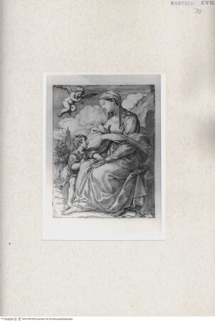 Vorderseite von  [http://creativecommons.org/publicdomain/mark/1.0/] Madonna mit Kind - , bh001409. Foto.