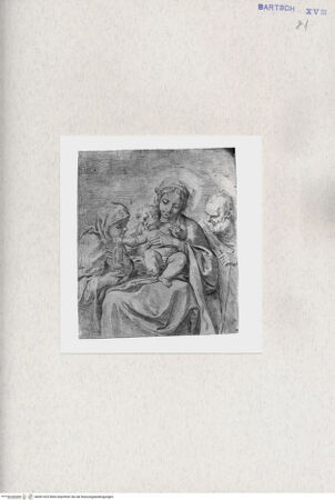 Vorderseite von  [http://creativecommons.org/publicdomain/mark/1.0/] Die heilige Familie mit der Heiligen Klara - , bh001425. Foto.