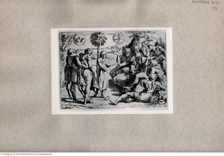 Vorderseite von  [http://creativecommons.org/publicdomain/mark/1.0/] Josef erzählt seinen Brüdern von seinen Träumen - , bh001430. Foto.