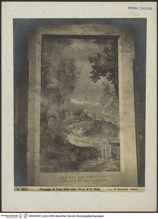 Vorderseite von unbekannt [https://www.deutsche-digitale-bibliothek.de/content/lizenzen/rv-fz/] FreskenzyklusMärtyrerlandschaften (untere Wandzone) - Marter des heiligen Clemens "in insula Lycia", rechte Wand, 1. Joch, bh003397_recto. Foto: Moscioni, Romualdo.