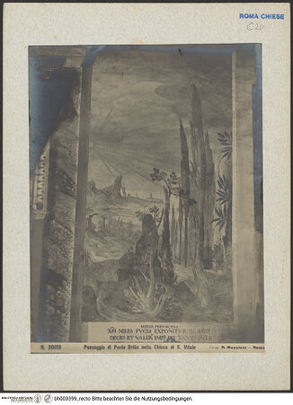 Vorderseite von unbekannt [https://www.deutsche-digitale-bibliothek.de/content/lizenzen/rv-fz/] FreskenzyklusMärtyrerlandschaften (untere Wandzone) - Ein honigübergossener Soldat wird den Insekten ausgesetzt, Eingangswand, rechts, bh003399_recto. Foto: Moscioni, Romualdo.