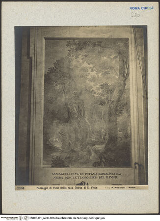 Vorderseite von unbekannt [https://www.deutsche-digitale-bibliothek.de/content/lizenzen/rv-fz/] FreskenzyklusMärtyrerlandschaften (untere Wandzone) - Martyrium von Marcellinus und Petrus in Rom, bh003401_recto. Foto: Moscioni, Romualdo.