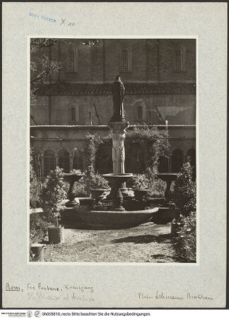 Vorderseite von Bibliotheca Hertziana [https://www.deutsche-digitale-bibliothek.de/content/lizenzen/rv-fz/] Abbazia delle Tre FontaneSanti Vincenzo ed Anastasio - Brunnen, bh005810_recto. Foto: Lehmann-Brockhaus, Otto.