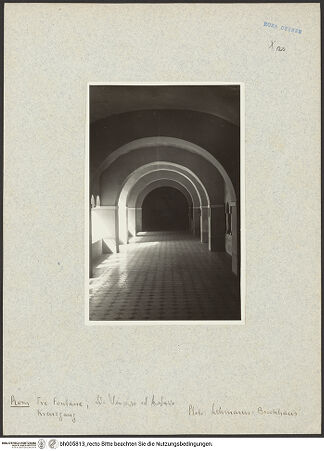 Vorderseite von Bibliotheca Hertziana [https://www.deutsche-digitale-bibliothek.de/content/lizenzen/rv-fz/] Abbazia delle Tre FontaneSanti Vincenzo ed Anastasio - Umgang, bh005813_recto. Foto: Lehmann-Brockhaus, Otto.