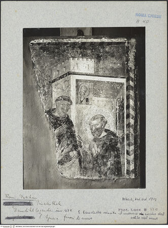 Vorderseite von Musei Vaticani, Archivio Fotografico [https://www.deutsche-digitale-bibliothek.de/content/lizenzen/rv-ez/] Szenen aus dem Leben des heiligen Benedikt - Inv. 474: Benedikt erweckt einen beim Einsturz einer Mauer ums Leben gekommenen Mönch, bh005883_recto. Foto.