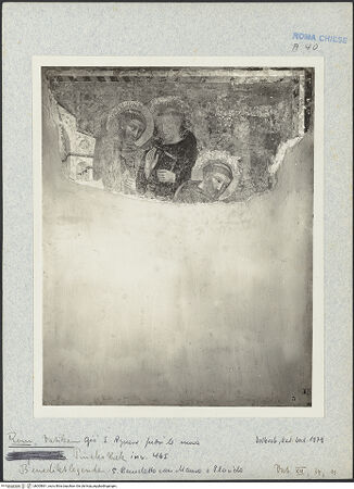 Vorderseite von Musei Vaticani, Archivio Fotografico [https://www.deutsche-digitale-bibliothek.de/content/lizenzen/rv-ez/] Szenen aus dem Leben des heiligen Benedikt - Inv. 465: Benedikt mit den heiligen Maurus und Placidus, bh005891_recto. Foto.