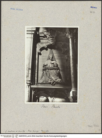 Vorderseite von Bibliotheca Hertziana [https://www.deutsche-digitale-bibliothek.de/content/lizenzen/rv-fz/] Grabmal des Kardinals Pier Luigi Carafa (+ 1755) - Frontalansicht, bh005952_recto. Foto.