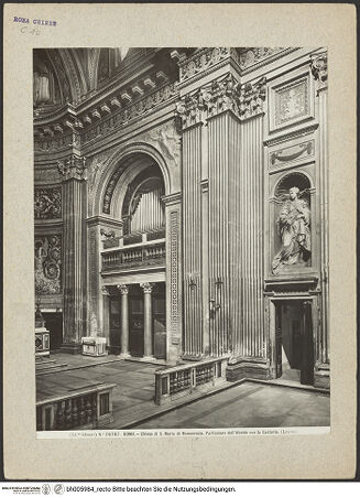 Vorderseite von Alinari [https://www.deutsche-digitale-bibliothek.de/content/lizenzen/rv-ez/] Santa Maria in Monserrato - Chor; Detail: rechte Orgelempore, bh005984_recto. Foto.