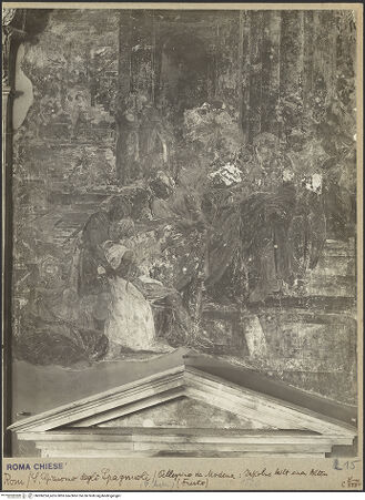 Vorderseite von ICCD [https://www.deutsche-digitale-bibliothek.de/content/lizenzen/rv-ez/] KapellenausmalungDie Bekehrung des Hermogenes - , bh006224_recto. Foto.