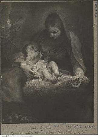 Vorderseite von ICCD [https://www.deutsche-digitale-bibliothek.de/content/lizenzen/rv-fz/] AltarGeburt Christi - Detail: Maria und Jesuskind, bh006378_recto. Foto.