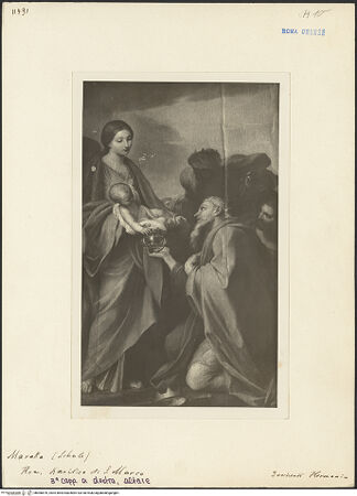 Vorderseite von (Bibliotheca Hertziana) [https://www.deutsche-digitale-bibliothek.de/content/lizenzen/rv-fz/] Anbetung der Könige - Gesamtansicht, bh006676_recto. Foto.