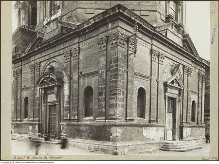 Vorderseite von ICCD [https://www.deutsche-digitale-bibliothek.de/content/lizenzen/rv-ez/] Santa Maria di Loreto - Ansicht aus Südwesten, bh006937_recto. Foto.