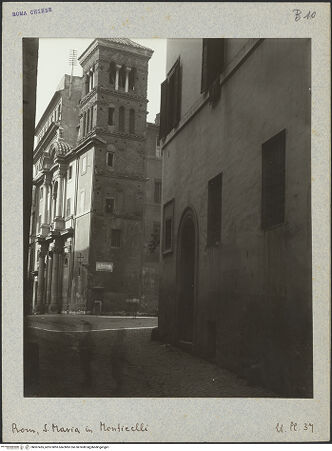 Vorderseite von Bibliotheca Hertziana [https://www.deutsche-digitale-bibliothek.de/content/lizenzen/rv-fz/] Santa Maria in Monticelli - Santa Maria in Monticelli und Via Santa Maria in Monticelli, bh007455_recto. Foto: Lindner, Paul.