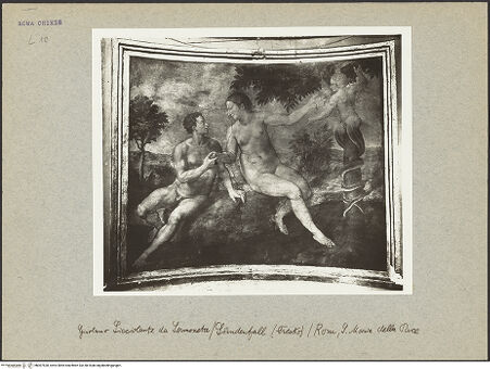 Vorderseite von unbekannt [https://www.deutsche-digitale-bibliothek.de/content/lizenzen/rv-fz/] Szenen aus der GenesisSündenfall - , bh007528_recto. Foto.