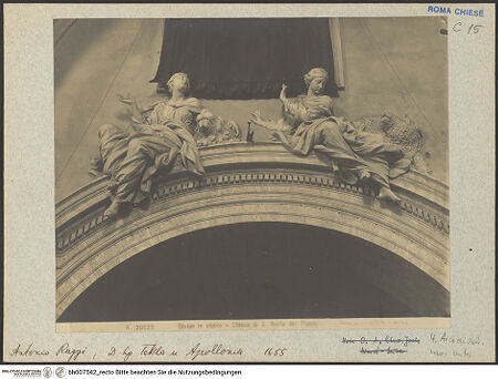 Vorderseite von unbekannt [https://www.deutsche-digitale-bibliothek.de/content/lizenzen/rv-fz/] Stuckdekoration im LanghausDie heiligen Thekla und Apollonia - Gesamtaufnahme, bh007542_recto. Foto: Moscioni, Romualdo.