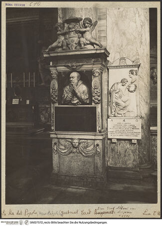 Vorderseite von ICCD [https://www.deutsche-digitale-bibliothek.de/content/lizenzen/rv-ez/] Grabmal des Kardinals Giovanni Girolamo Albani (+1591) - , bh007572_recto. Foto.