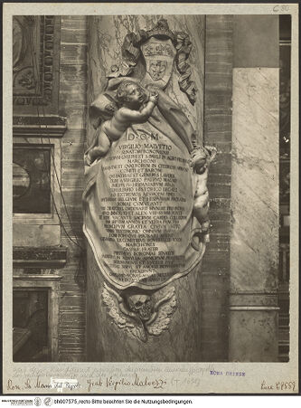Vorderseite von ICCD [https://www.deutsche-digitale-bibliothek.de/content/lizenzen/rv-ez/] Grabmal des Virgilio Malvezzi (+1691) - , bh007575_recto. Foto.