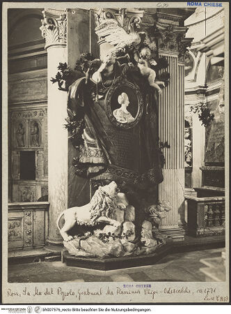 Vorderseite von ICCD [https://www.deutsche-digitale-bibliothek.de/content/lizenzen/rv-ez/] Grabmal der Maria Flaminia Chigi Odescalchi (+1771) - Gesamtansicht, bh007576_recto. Foto.