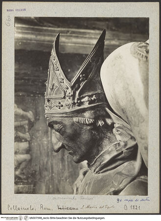 Vorderseite von ICCD [https://www.deutsche-digitale-bibliothek.de/content/lizenzen/rv-ez/] Grabmal des Pietro Foscari - Detail: Kopf, bh007598_recto. Foto.