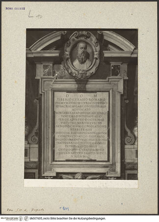 Vorderseite von unbekannt [https://rightsstatements.org/page/CNE/1.0/] Grabmal des Tiberio Cerasi - Gesamtansicht, bh007605_recto. Foto.