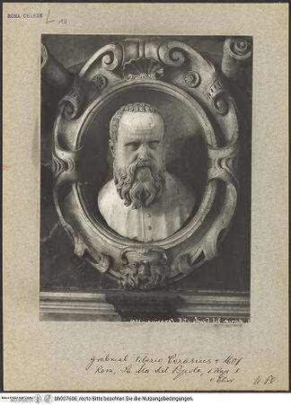 Vorderseite von unbekannt [https://www.deutsche-digitale-bibliothek.de/content/lizenzen/rv-fz/] Grabmal des Tiberio Cerasi - Detail: Porträtmedaillon, bh007606_recto. Foto.