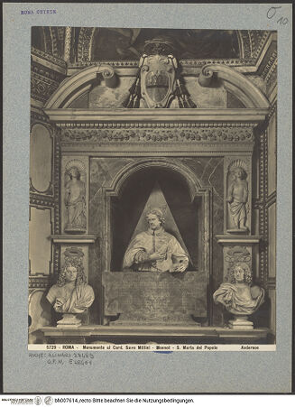 Vorderseite von Alinari [https://www.deutsche-digitale-bibliothek.de/content/lizenzen/rv-ez/] Grabmal des Kardinals Savo Mellini (gest. 1699) - Gesamtansicht obere Hälfte, bh007614_recto. Foto.