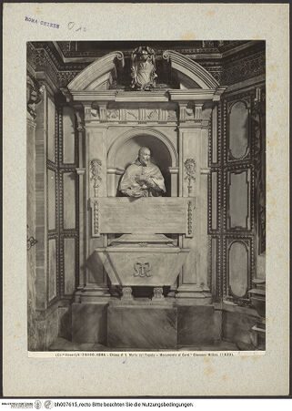 Vorderseite von Alinari [https://www.deutsche-digitale-bibliothek.de/content/lizenzen/rv-ez/] Grabmal des Kardinals Gian Garzia Mellini (gest. 1629) - Gesamtansicht, bh007615_recto. Foto.