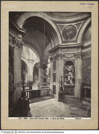 Vorderseite von Alinari [https://www.deutsche-digitale-bibliothek.de/content/lizenzen/rv-ez/] Santa Maria del PopoloCappella Chigi - Kappelleninneres; linke Wand und Eingang, bh007621_recto. Foto.