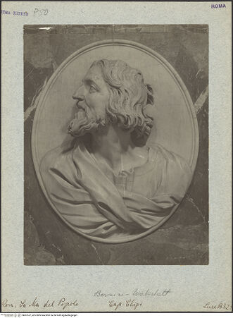 Vorderseite von ICCD [https://www.deutsche-digitale-bibliothek.de/content/lizenzen/rv-ez/] Grabmal des Agostino Chigi - Detail: Porträtmedaillon, bh007637_recto. Foto.