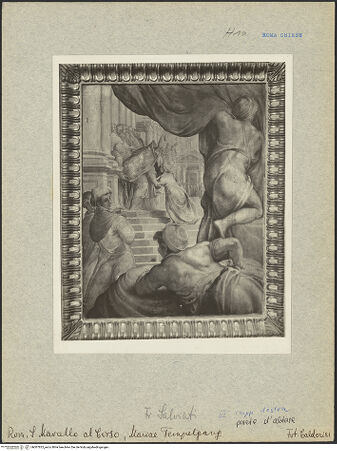 Vorderseite von unbekannt [http://creativecommons.org/publicdomain/mark/1.0/] Szenen aus dem Marienleben, Evangelisten und ProphetenTempelgang Mariens - , bh007825_recto. Foto: Calderisi.