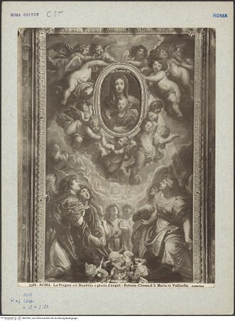 Vorderseite von Alinari [https://www.deutsche-digitale-bibliothek.de/content/lizenzen/rv-ez/] Hochaltar von Santa Maria in VallicellaEngel verehren das Gnadenbild der Madonna della Vallicella - , bh007861_recto. Foto.